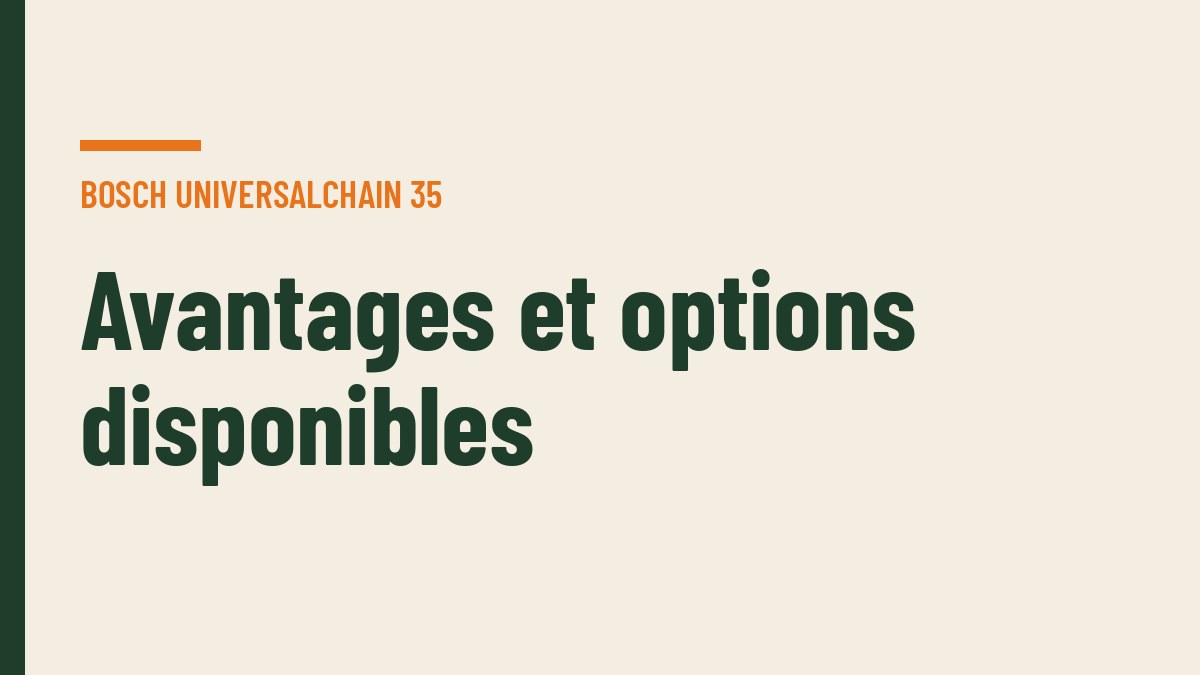 Avantages et options disponibles