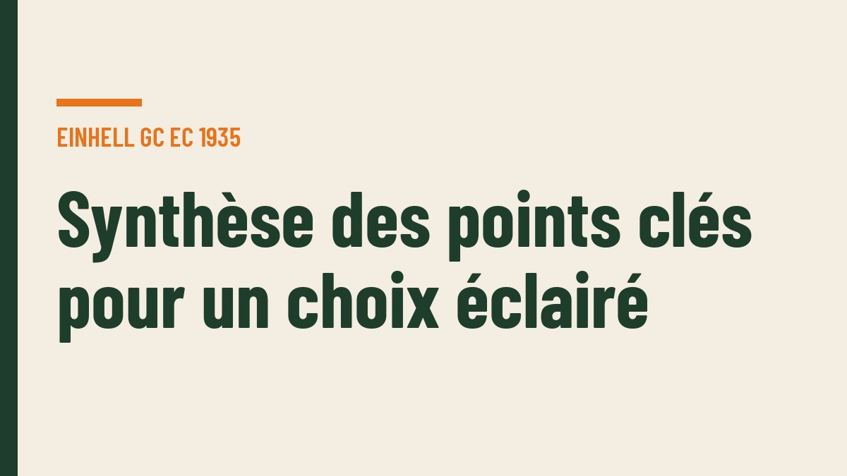 Synthèse des points clés pour un choix éclairé