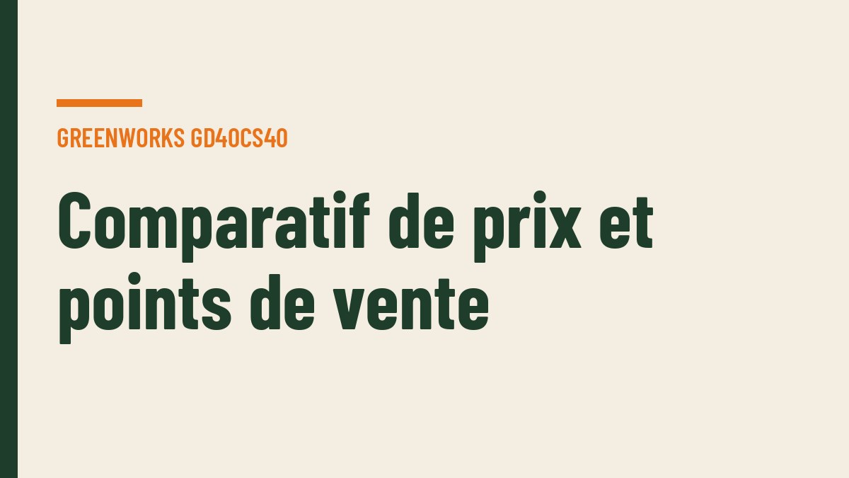Comparatif de prix et points de vente