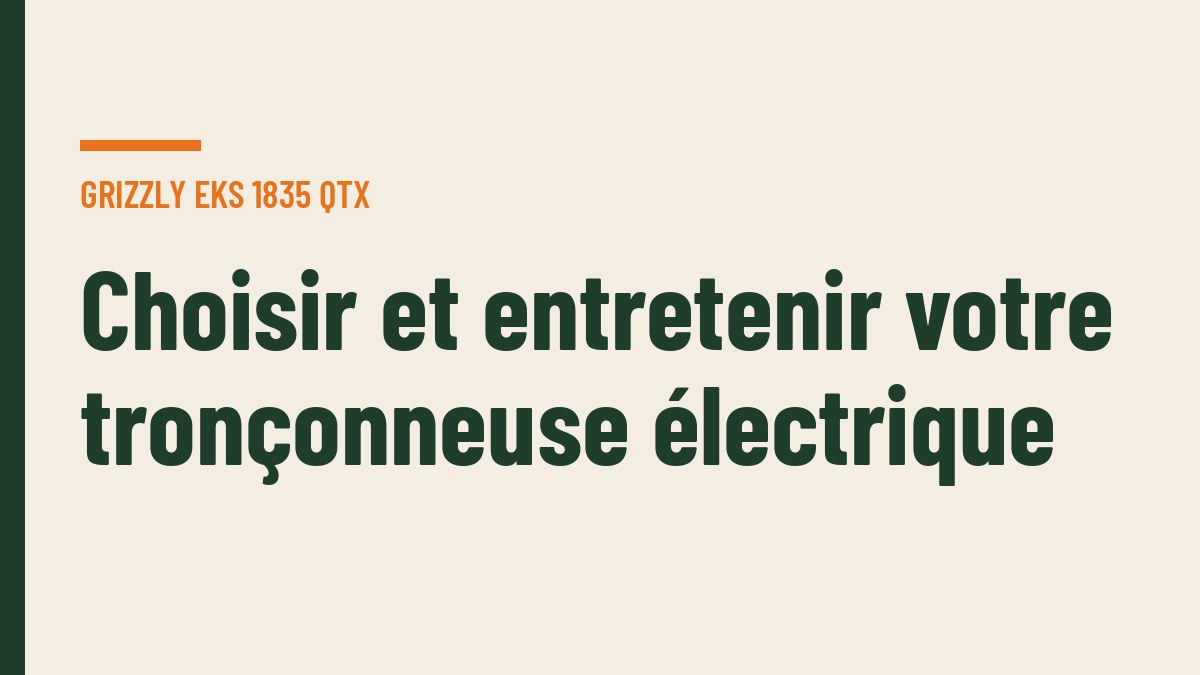 Choisir et entretenir votre tronçonneuse électrique