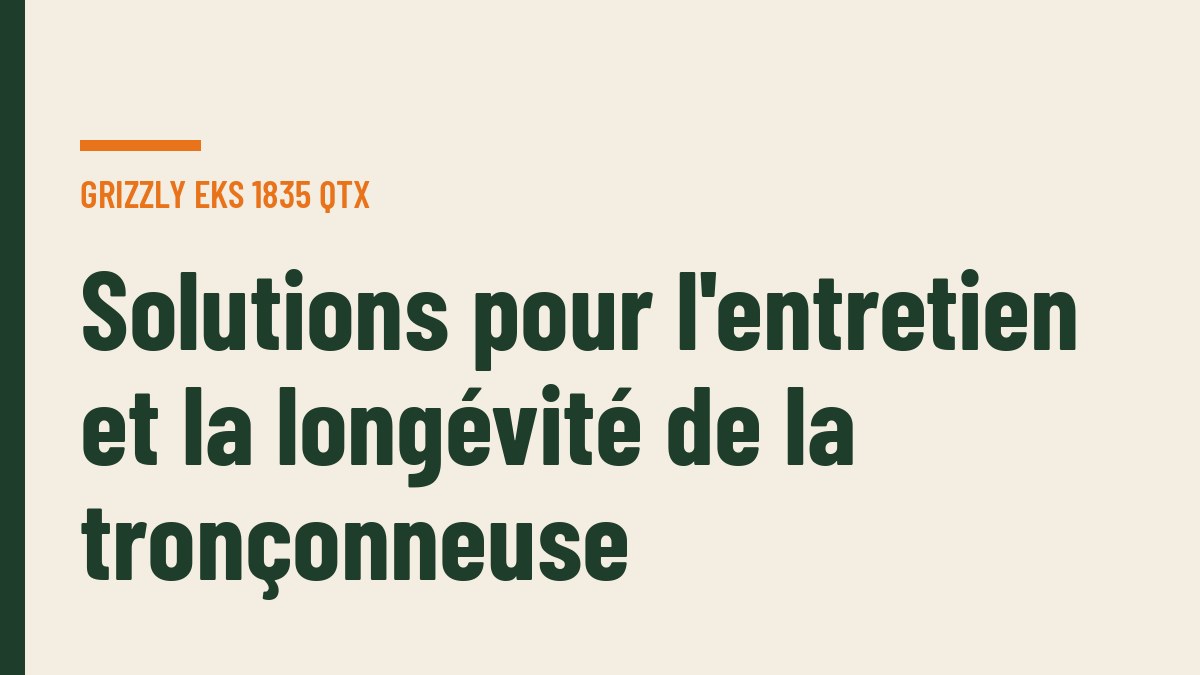 Solutions pour l'entretien et la longévité de la tronçonneuse