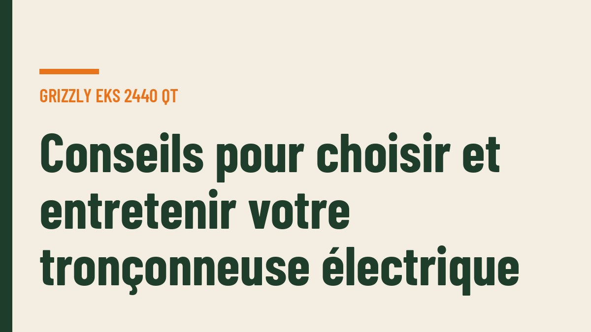 Conseils pour choisir et entretenir votre tronçonneuse électrique