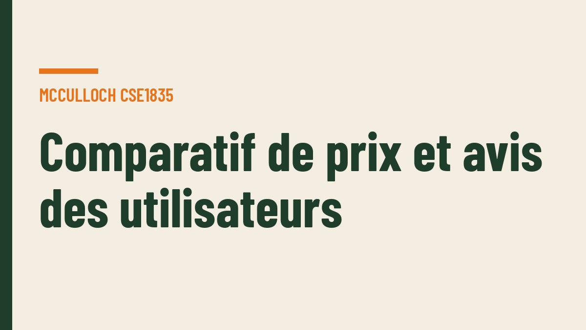 Comparatif de prix et avis des utilisateurs