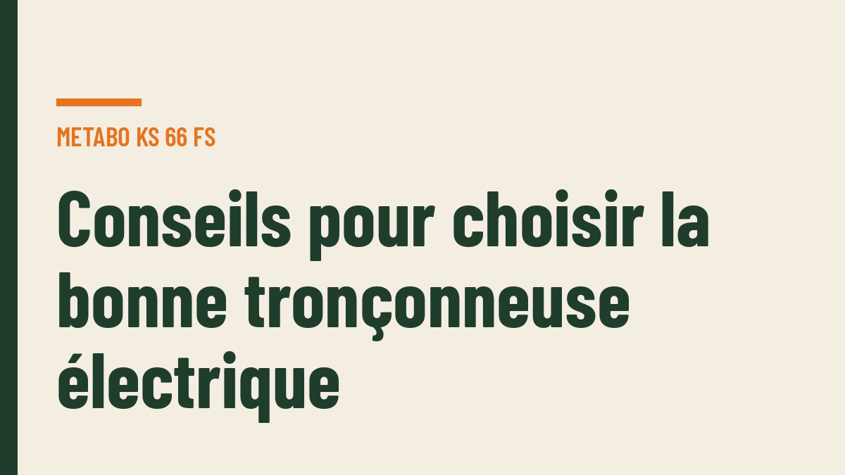 Conseils pour choisir la bonne tronçonneuse électrique