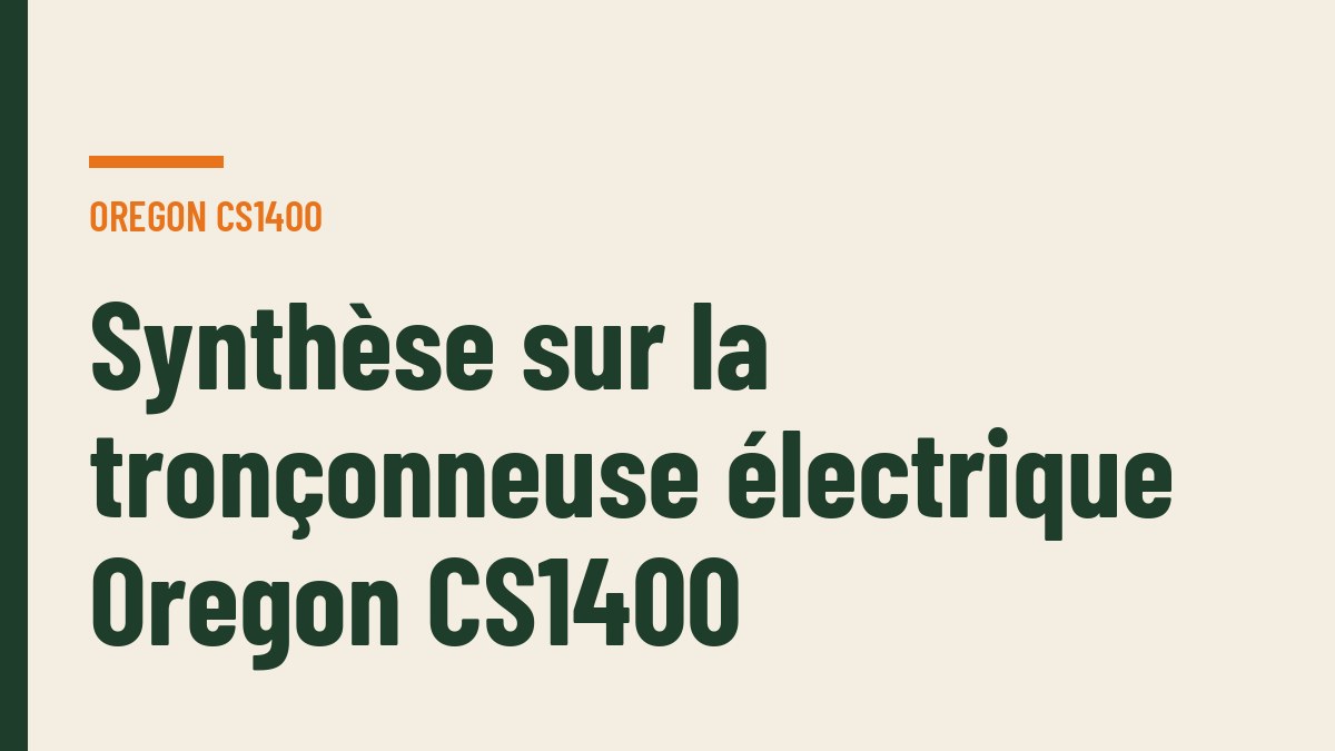 Synthèse sur la tronçonneuse électrique Oregon CS1400