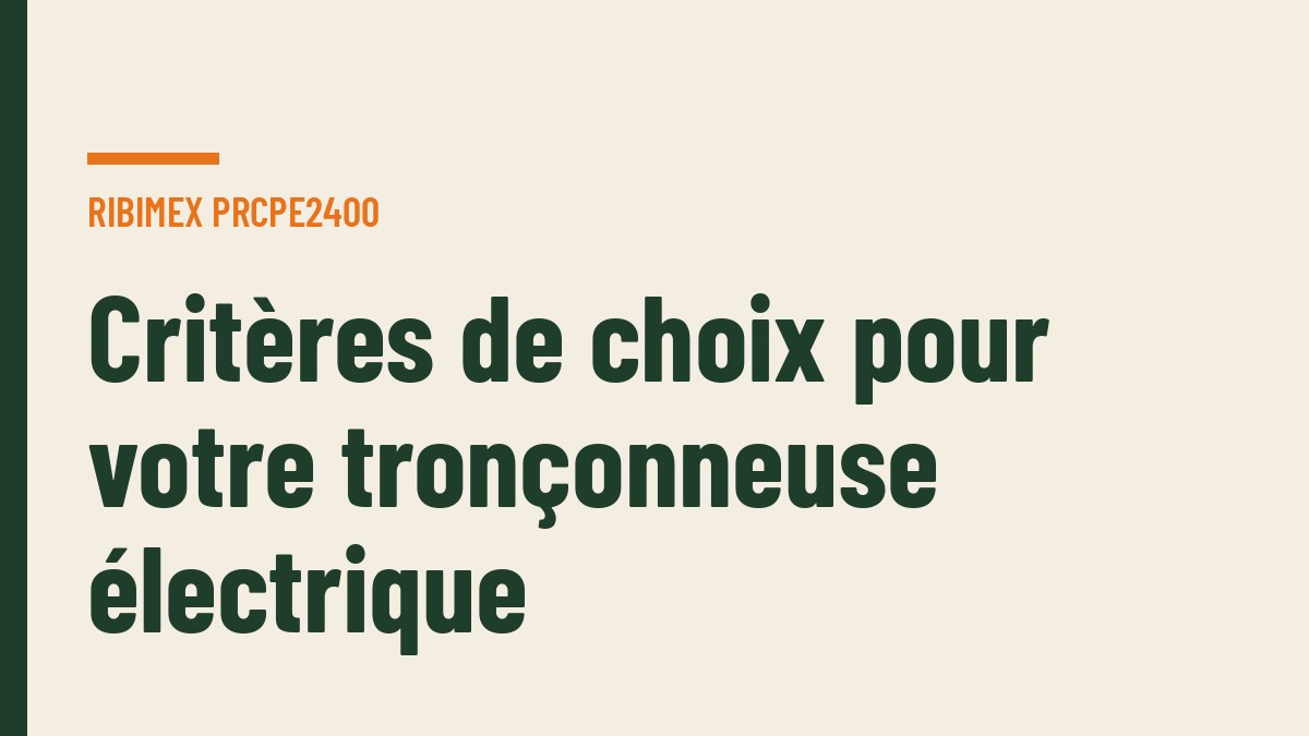 Critères de choix pour votre tronçonneuse électrique