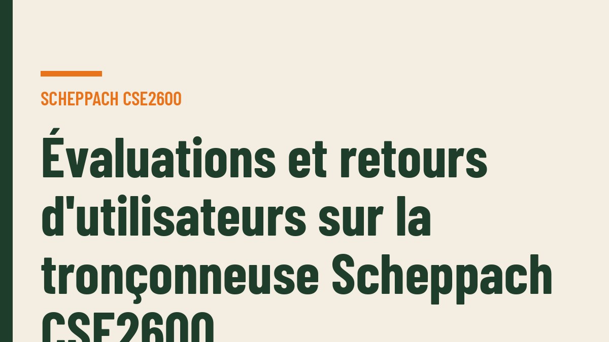 Évaluations et retours d'utilisateurs sur la tronçonneuse Scheppach CSE2600