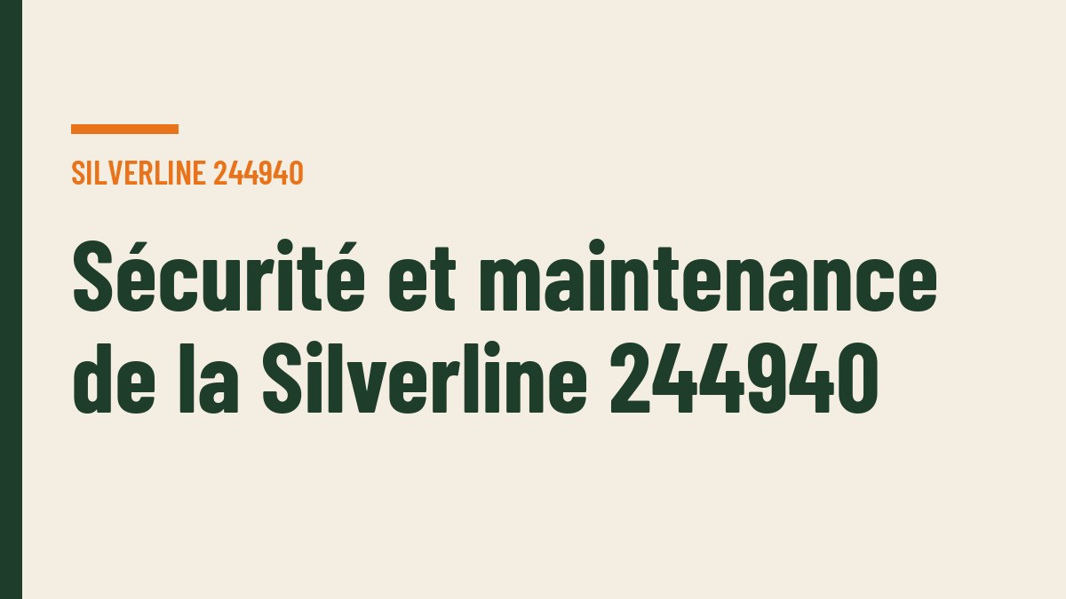 Sécurité et maintenance de la Silverline 244940