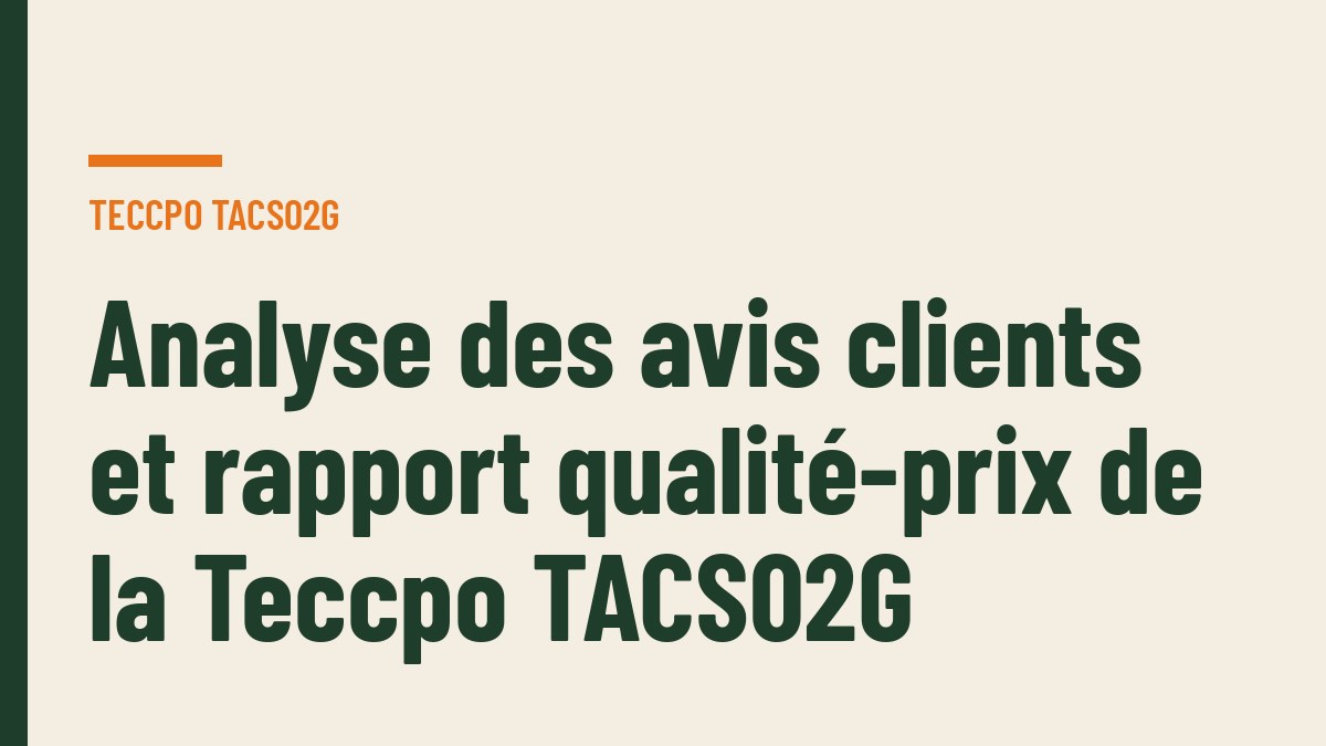 Analyse des avis clients et rapport qualité-prix de la Teccpo TACS02G