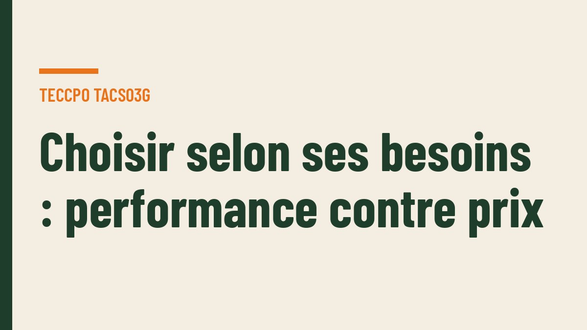 Choisir selon ses besoins : performance contre prix