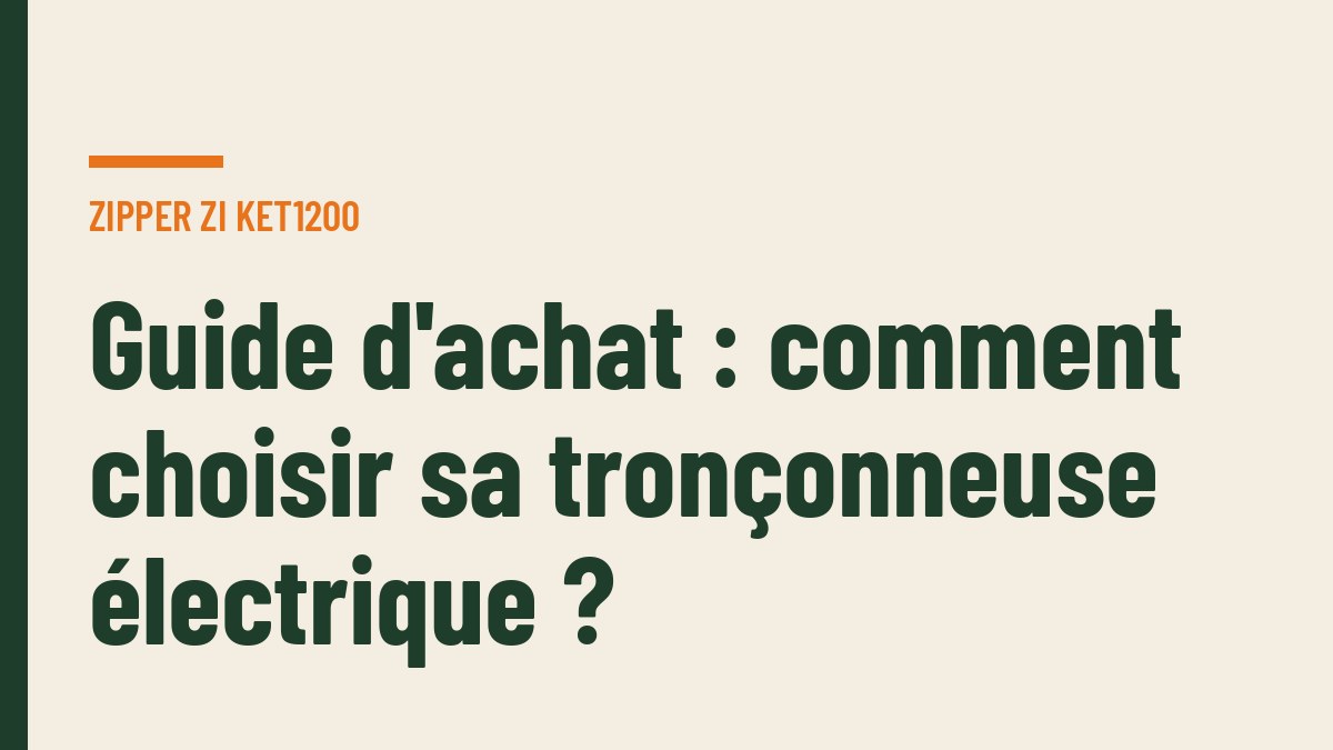 Guide d'achat : comment choisir sa tronçonneuse électrique ?